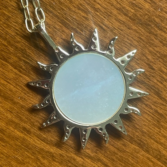 AWE INSPIRED Sun & Moon Mother of Pearl Vermeil Pendant Amulet - Picture 4 of 4